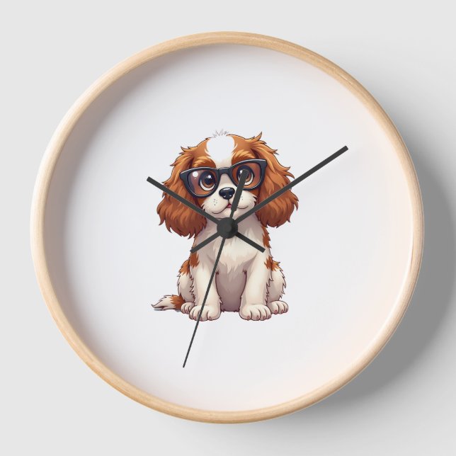 Reloj Un perro lindo Rey Charles Spaniel (Anverso)