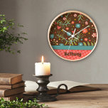 Reloj único personalizado de floral de Bonito de m<br><div class="desc">Inspirador, florido, colorido, moderno y elegante, estos relojes de arte motivacionales, son piezas personalizados decorativas que aportan creatividad y positividad a cualquier espacio. Una cita inspiradora única y divertida para añadir positividad a su habitación. Estos relojes únicos diseñados son más que una manera de decir el tiempo, sirven como una...</div>