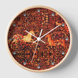 RELOJ UNICORN Y DEER,FLORES,ANIMALES FORESTALES