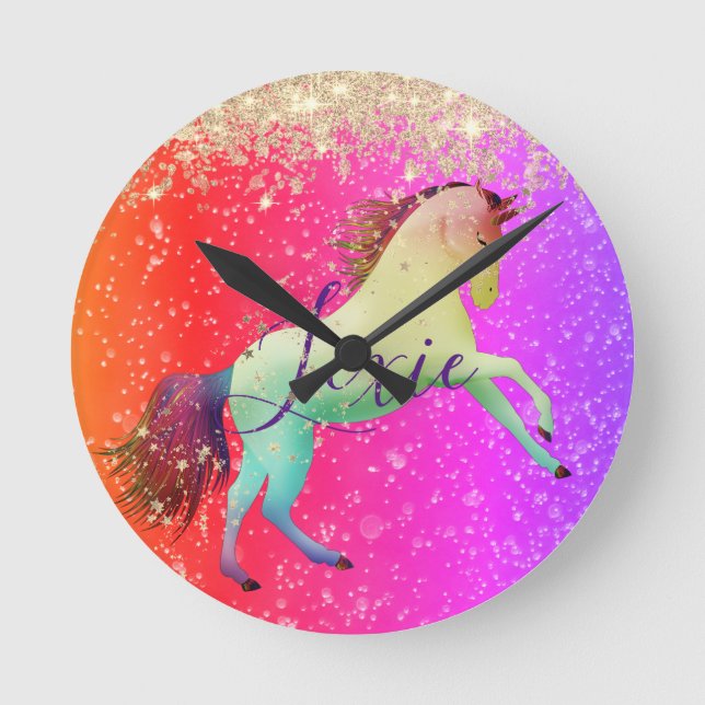 Reloj    unicornio-arcoiris Purpurinoso (Anverso)
