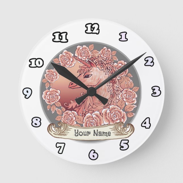 Reloj unicornio de Rosas de época (Anverso)