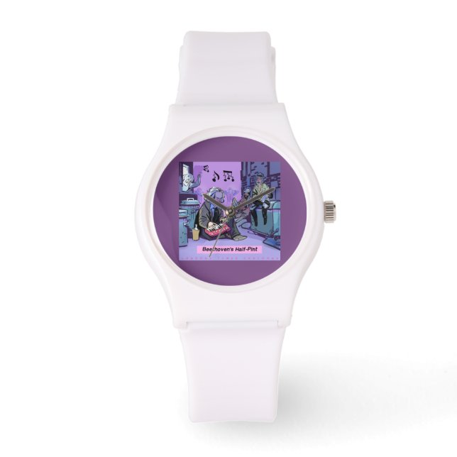 Reloj Unisex de comic de media pinta de Beethoven (Anverso)
