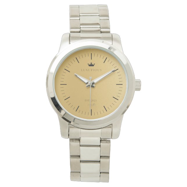 Reloj Unisex de enlace de acero inoxidable (Anverso)