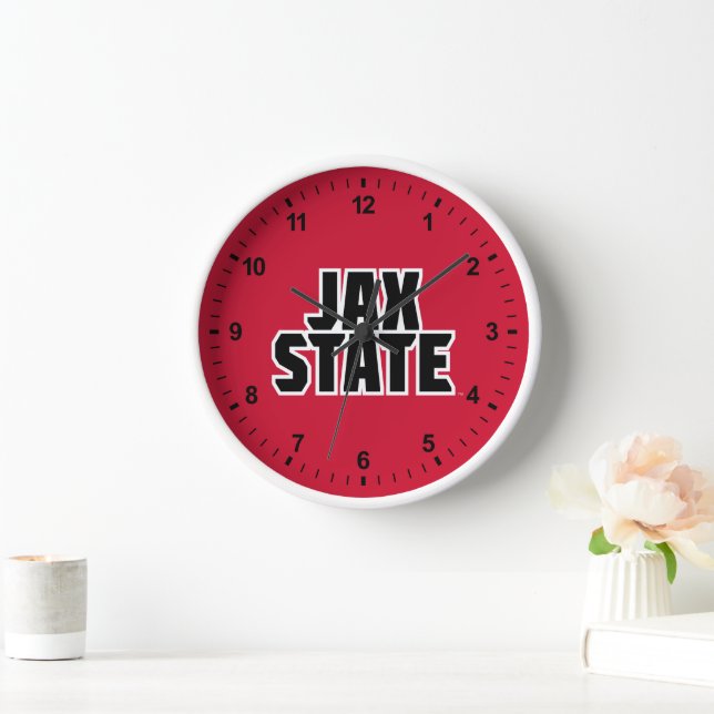 Reloj Universidad Estatal de Jacksonville JAX STATE Text (Hogar)