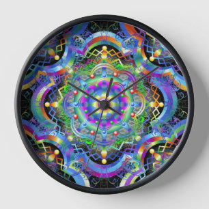 Reloj Universo Mandala Colores Psicodélicos