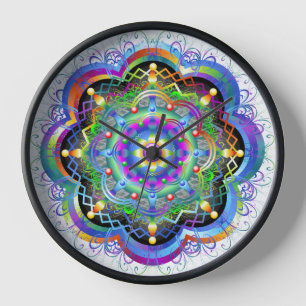 Reloj Universo Mandala Colores Psicodélicos