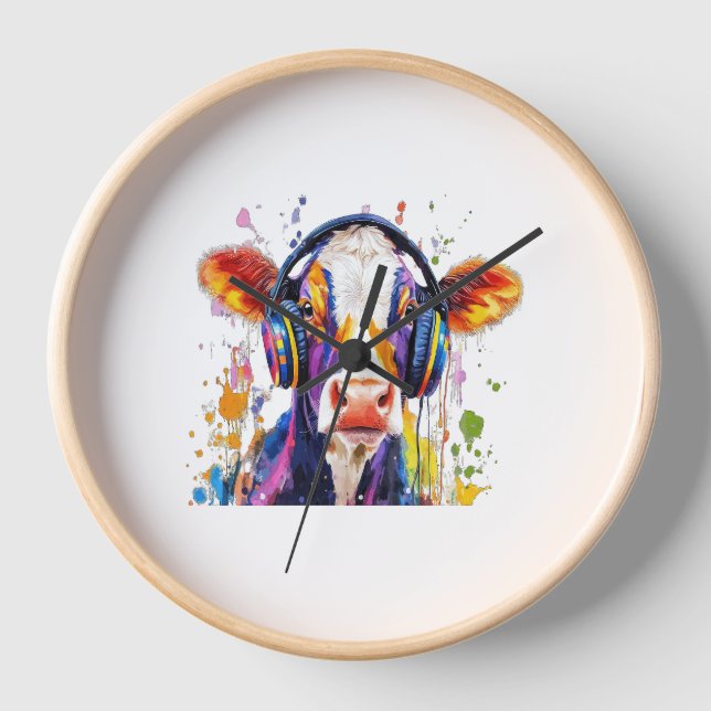 Reloj Vaca colorida de Highland (Anverso)