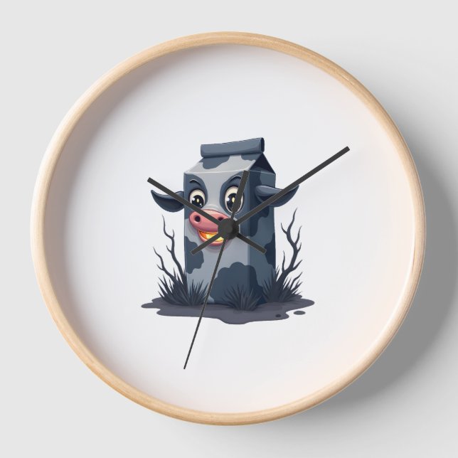 Reloj Vaca de cartón de leche maldición (Anverso)