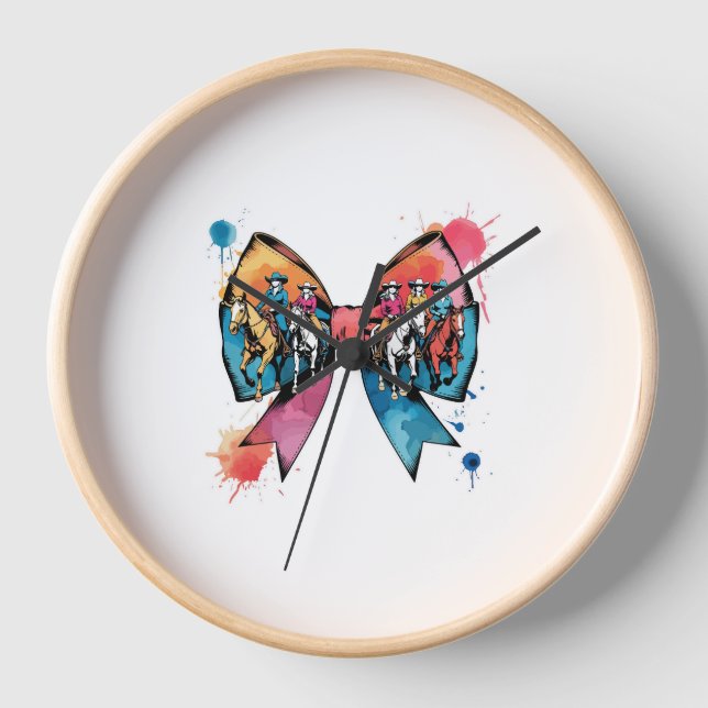 Reloj Vaquera montando caballo Coquette Bow (Anverso)