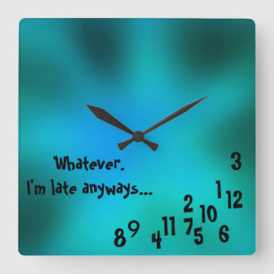 Reloj verde, azul de encargo cuadrado