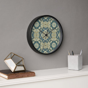 Reloj Verde azulado azul Verde gris naranja Hip Bohemian