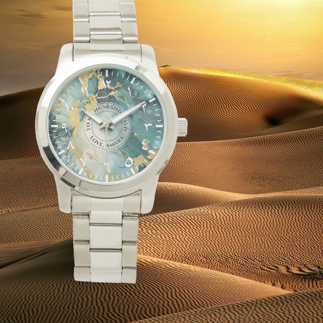 Reloj verde azulado de mármol de oro - Pulsera de  (Subido por el creador)