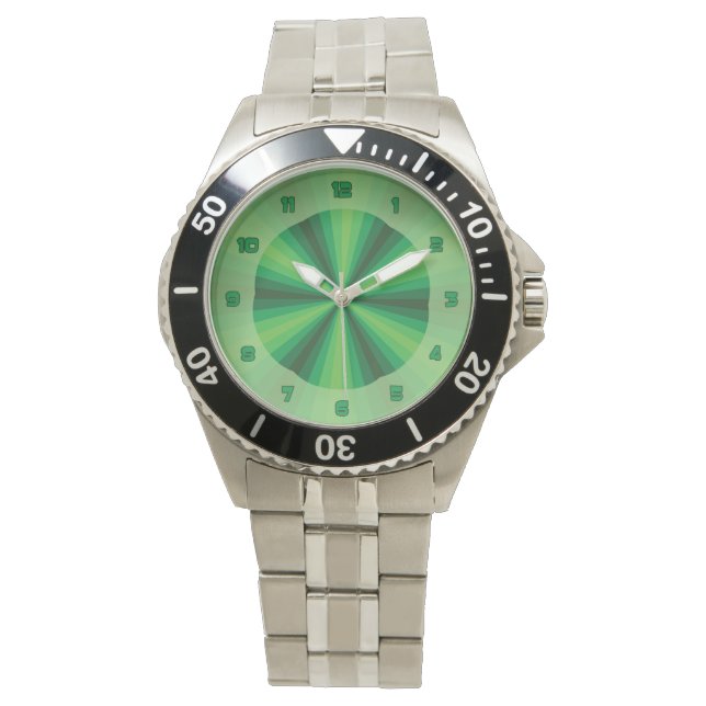 Reloj verde de ilusión óptica (Anverso)