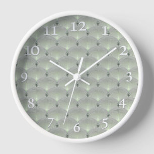 Reloj Verde delicado y gris, art déco.