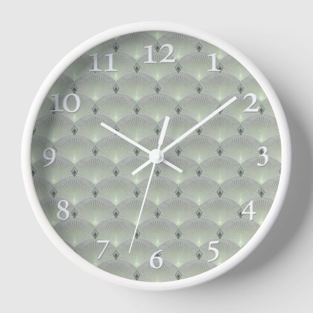 Reloj Verde delicado y gris, art déco.  (Anverso)