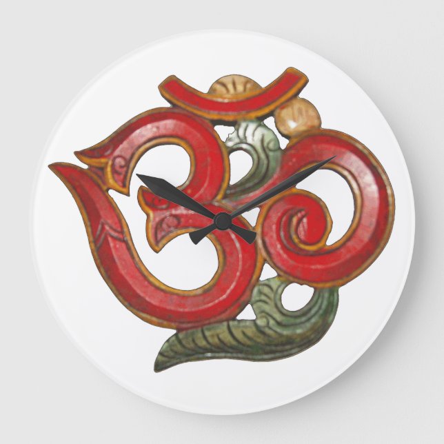 Reloj verde rojo OM - tiempo para la paz y la medi (Anverso)