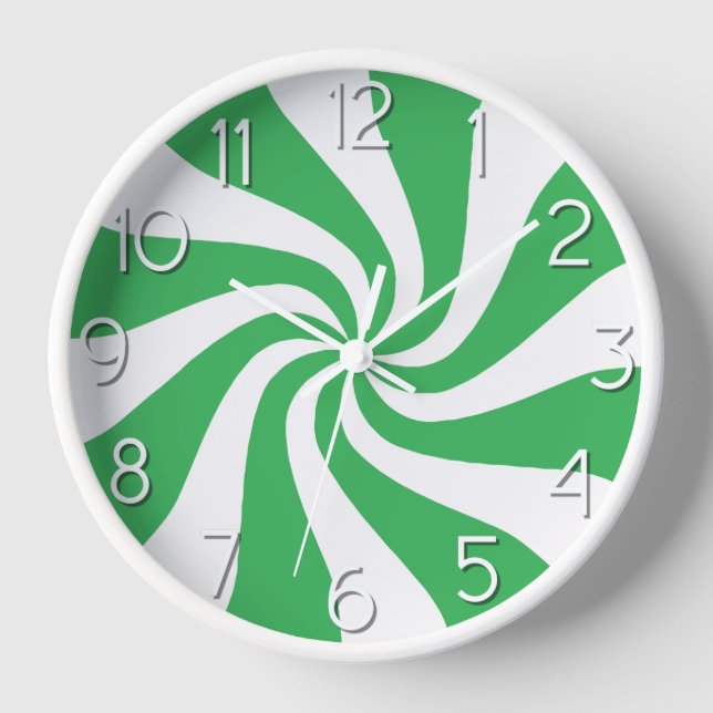 Reloj Verde y Blanco de Remolino de Caramelo de Me (Anverso)