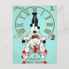 Reloj victoriano de Año Nuevo (2 de 4) Postal