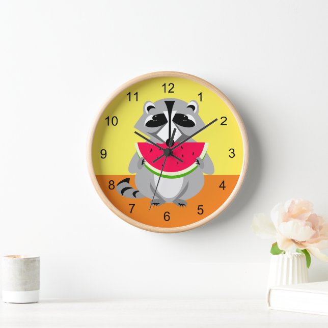 Reloj Vida silvestre Cute Raccoon (Hogar)