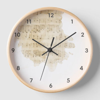 Reloj Vintage de acuarela de la música de hojas