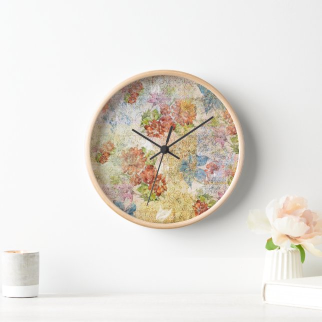 Reloj Vintage Distressed Flower Pattern (Hogar)