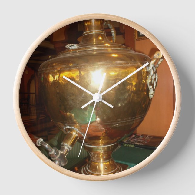 Reloj Vintage Golden Tea Pot Wall Art & Print (Anverso)