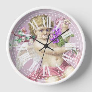 Reloj vintage números romanos Cherub rosa