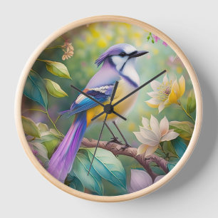 Reloj Violet Tufted Jay Fantasy Bird