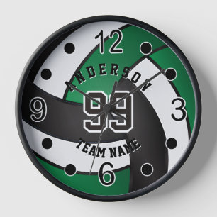Reloj Voleibol verde, negro y blanco