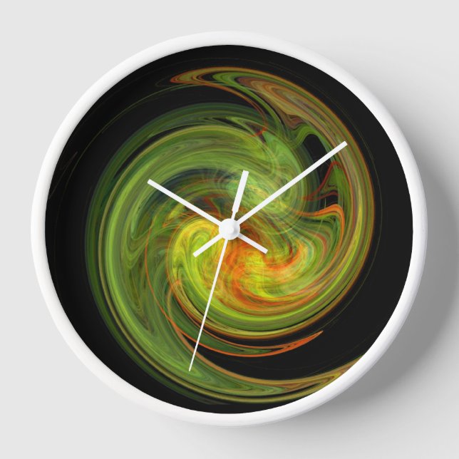 Reloj VÓRTICE DE LUZ FRACTAL PSICODELICA Abstracta Naran (Anverso)