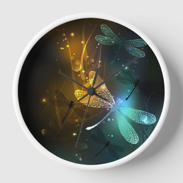 Reloj Vuelo de libélula luminosa verde (Anverso)