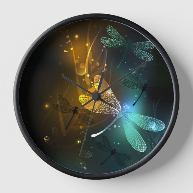 Reloj Vuelo de libélula luminosa verde (Anverso)