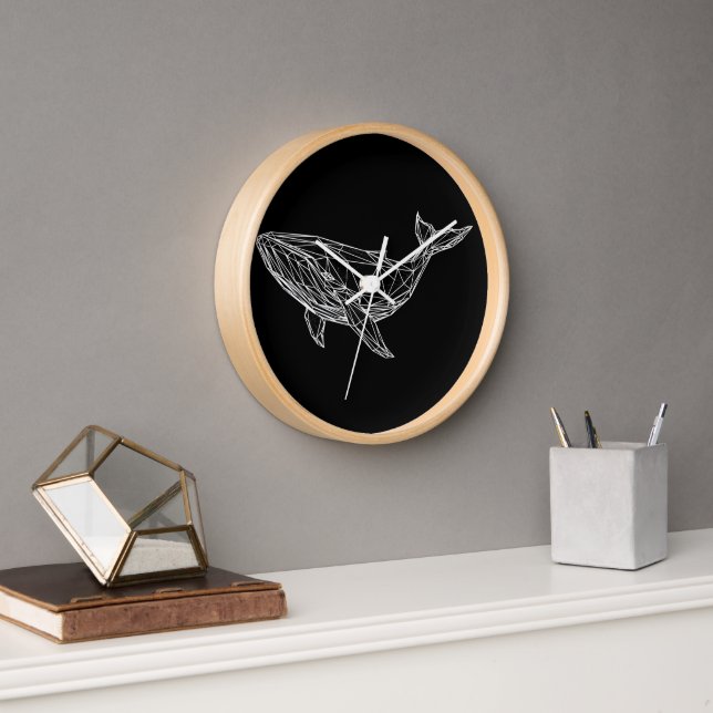 Reloj Wall Clock Modern Geometric Whale (Oficina)