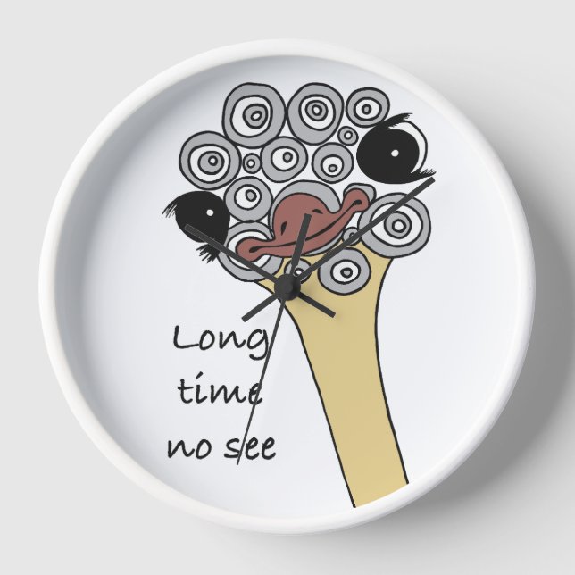 Reloj Wall Clock Ostrich "long time no see" (Anverso)