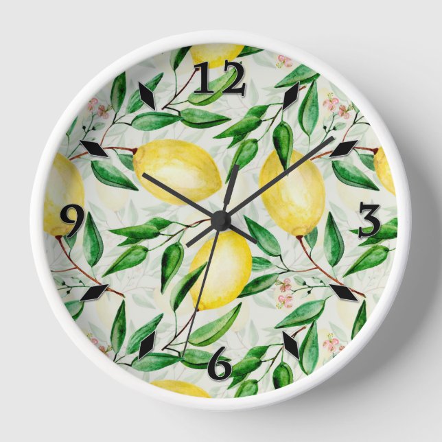 Reloj Watercolor lemons fruit (Anverso)