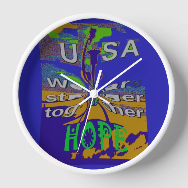 Reloj We are stronger together funny USA Hope pattern de (Anverso)
