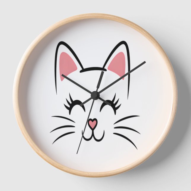 Reloj Whiskers de Cat Face Imprimir Halloween (Anverso)