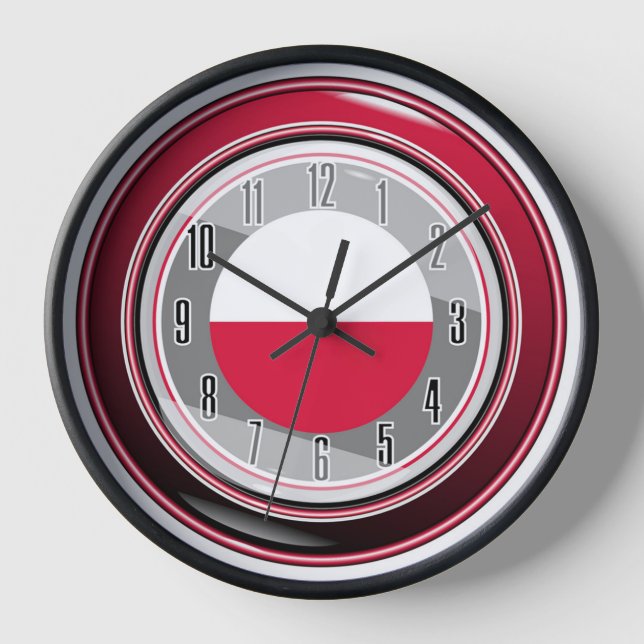 Reloj White Red Flag of Poland (Anverso)