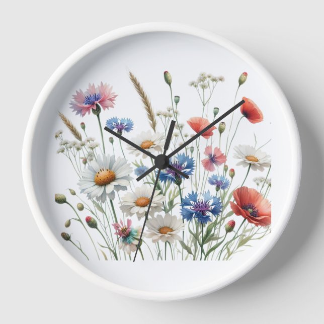 Reloj Wildflower Meadow Botanical Art IlustracióndeP (Anverso)