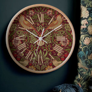Reloj William Morris Strawberry Thief Clásico Victoriano