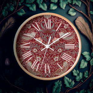 Reloj William Morris Strawberry Thief Victoriano Rojo