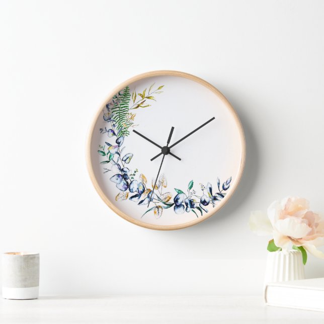 Reloj Wreath botánica de moda (Hogar)