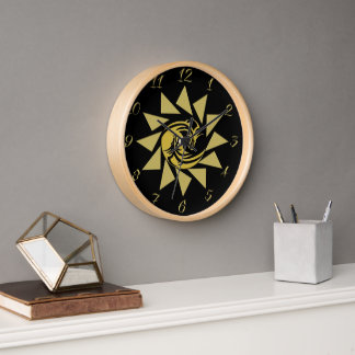 Reloj Yin y Yang oro y dragón negro