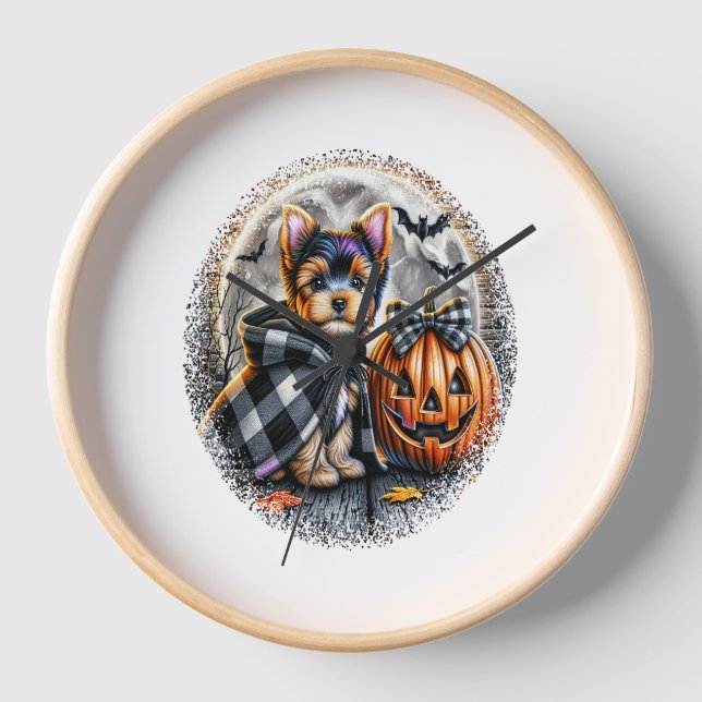 Reloj Yorkie Dog Halloween (Anverso)