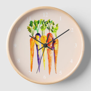 Reloj zanahorias color agua verduras lindas