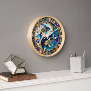 Reloj Zodiaco - Pez Piscis Yin y Yang