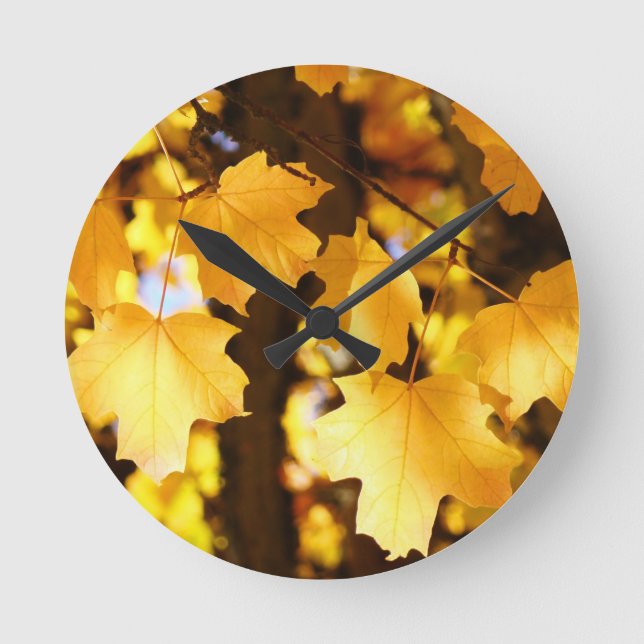 Relojes Amarillo Dorado Hojas de Otoño custom (Anverso)