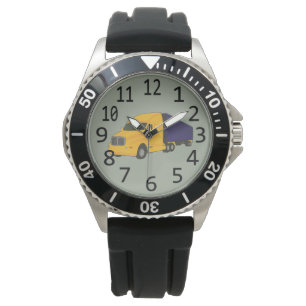 Relojes amarillos azules del personalizado del