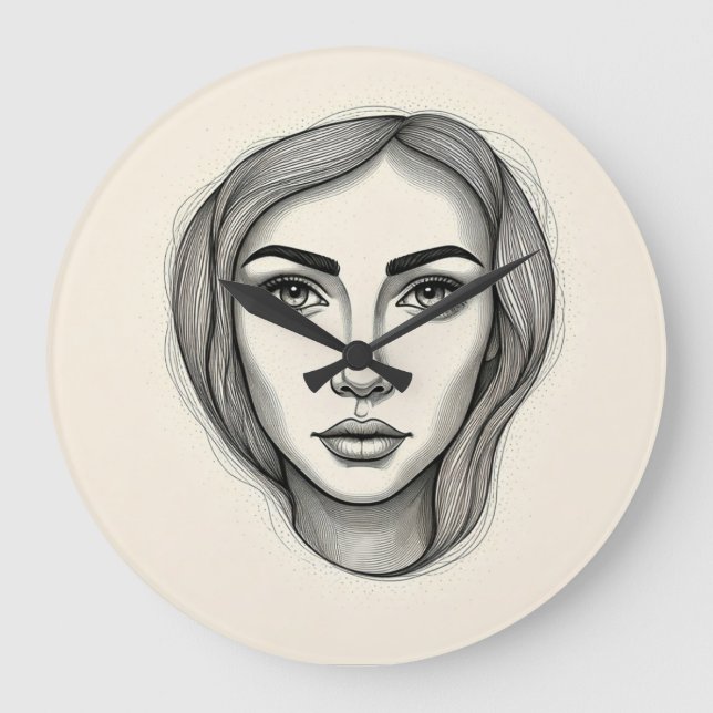 Relojes artísticos de pared en blanco y negro (Anverso)