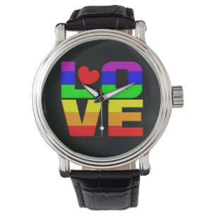 Relojes de amor con arco iris